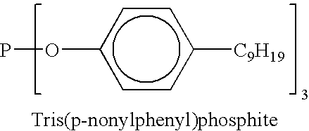 Liquid phosphite compositions having different alkyl groups