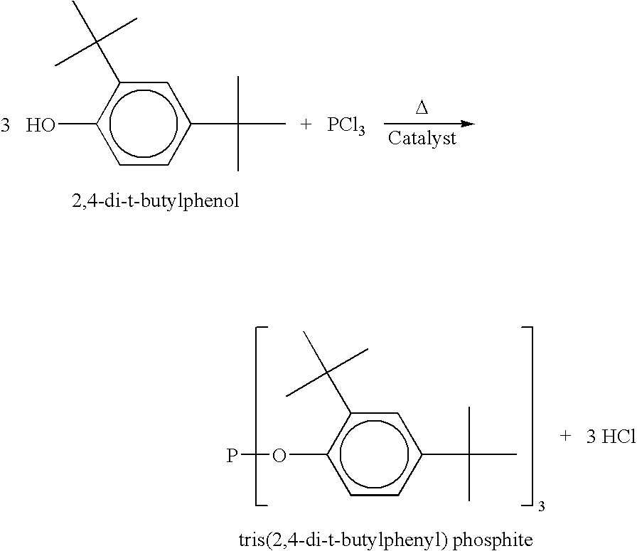 Liquid phosphite compositions having different alkyl groups