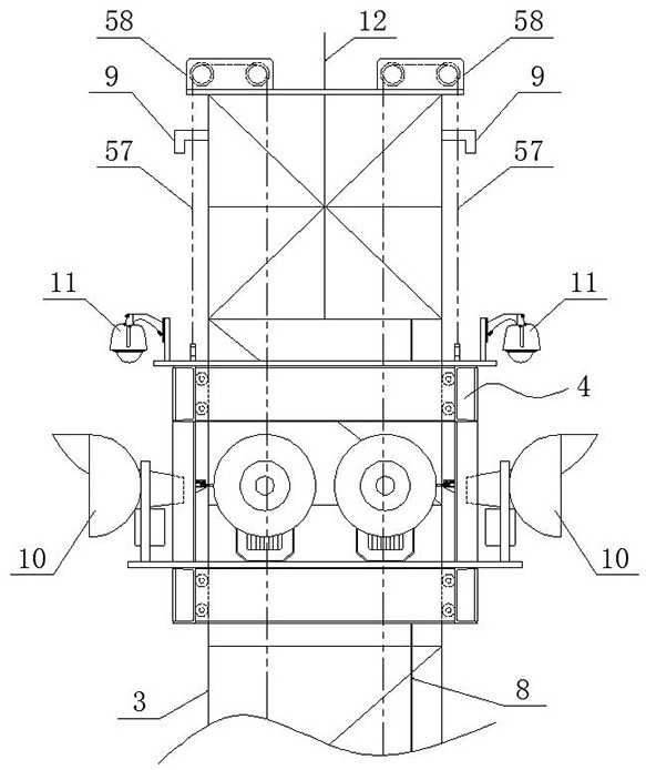 Lifting type lighting monitoring tower and lifting method thereof