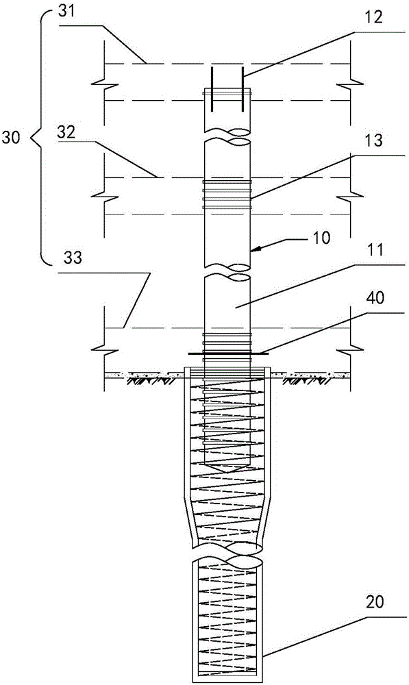 Prefabricated column for reverse construction method and underground structure reverse construction method