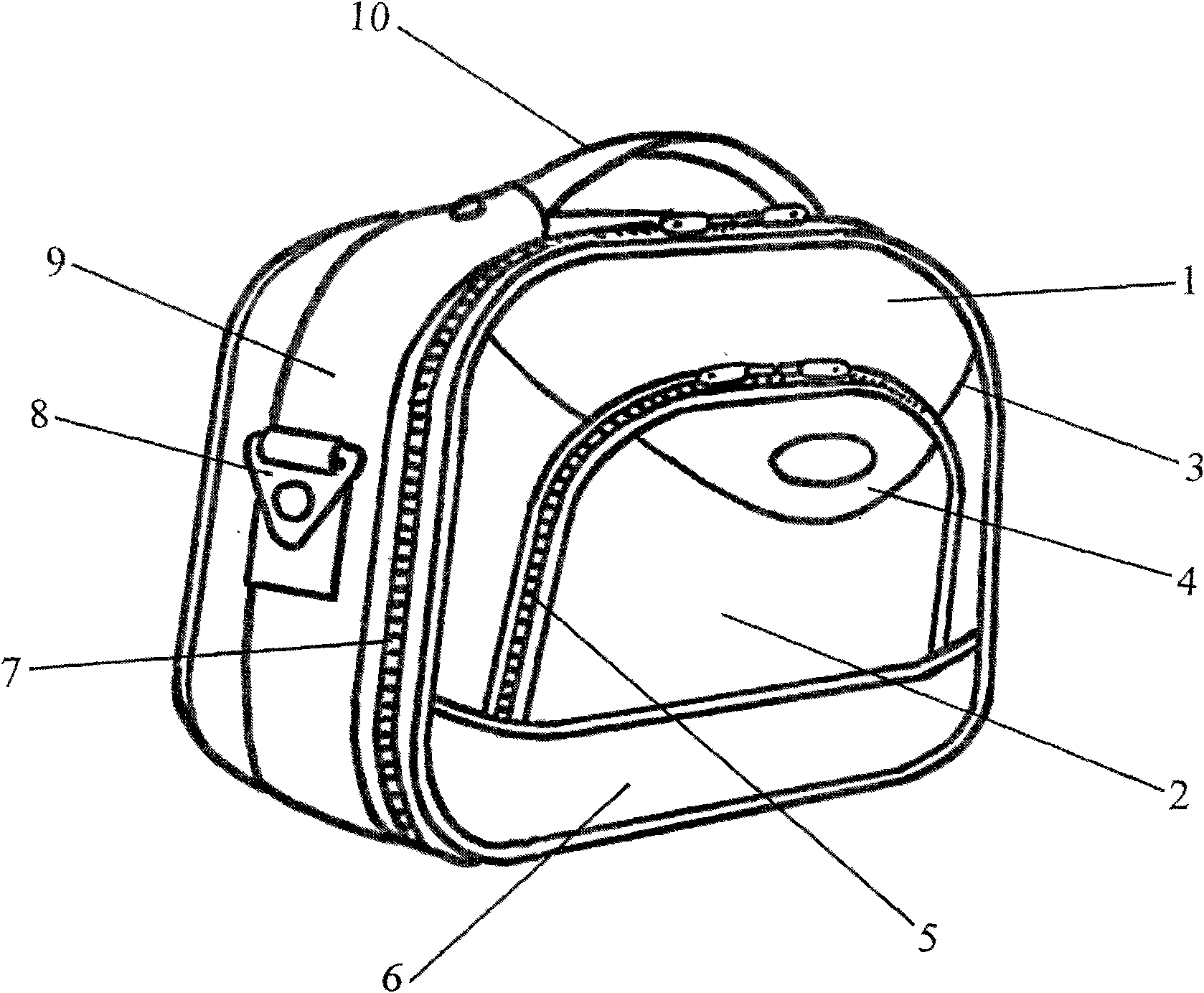 Hand bag with suspender loop and casing tape