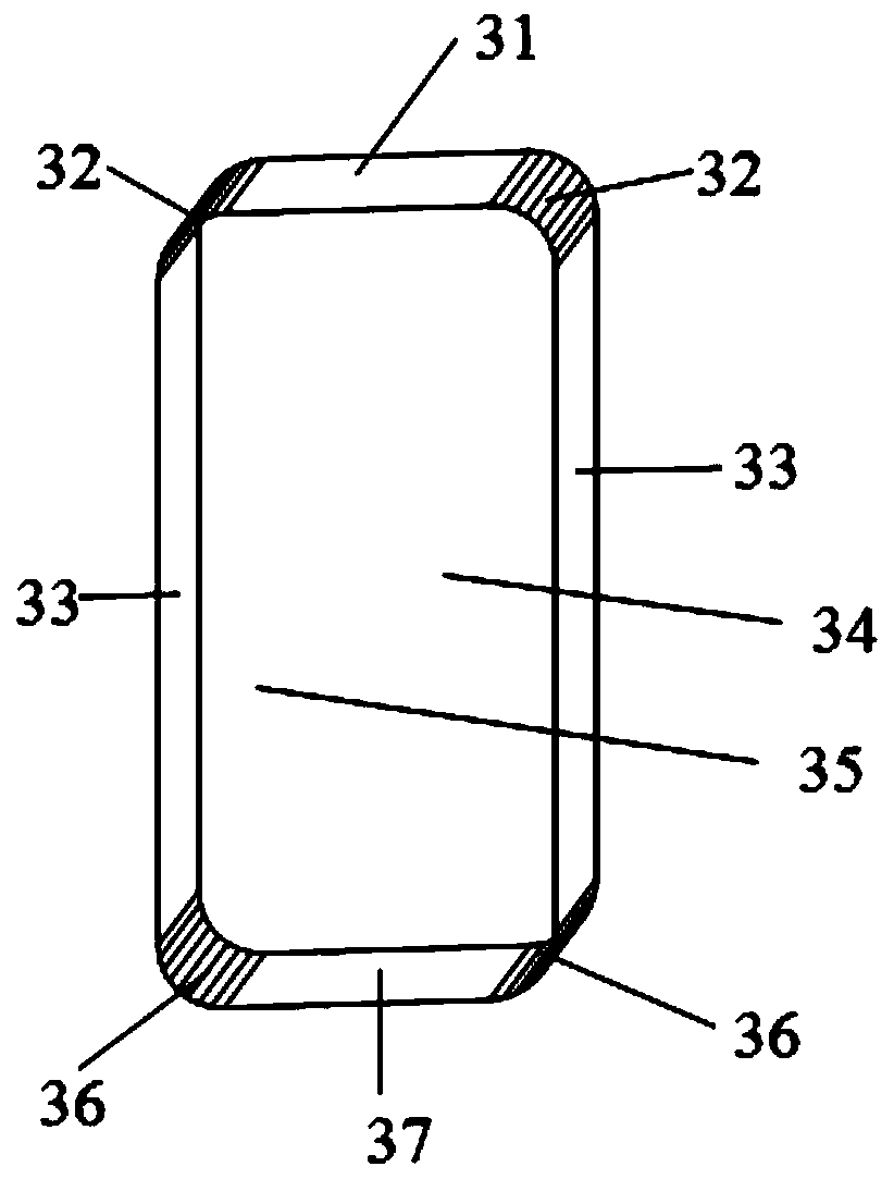 Electronic device package containing expanded flow component