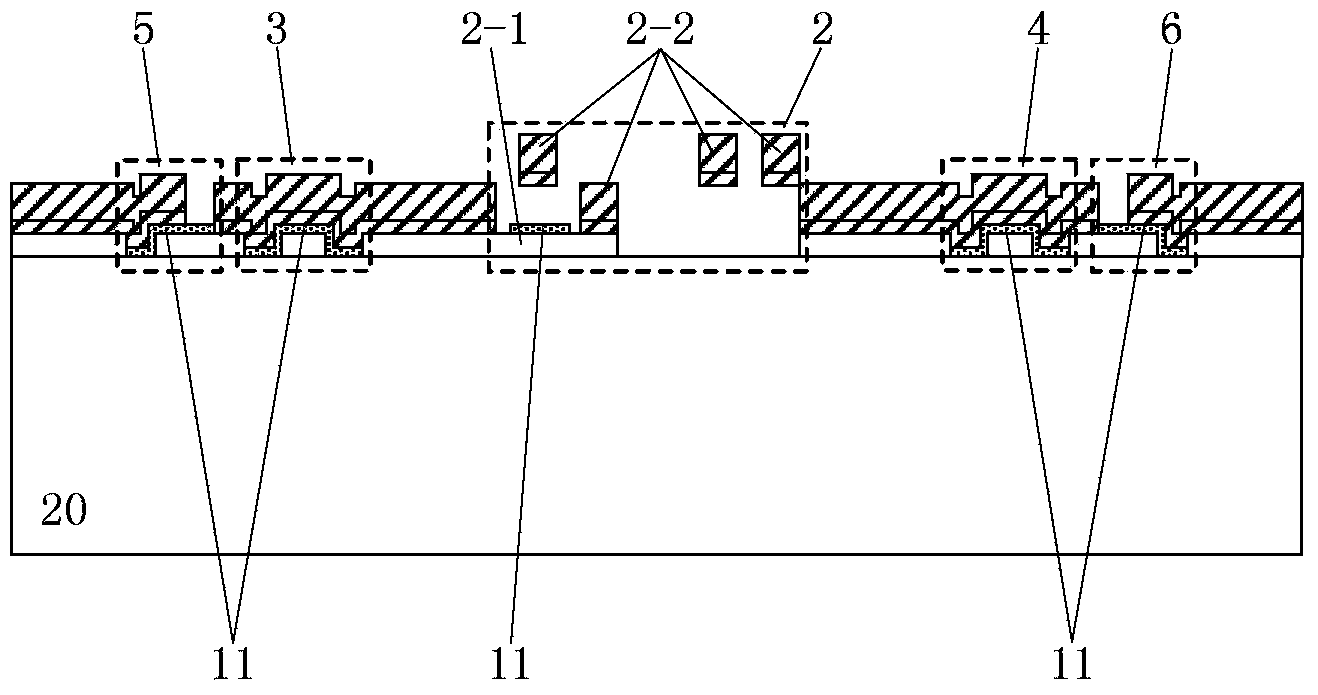 Micro-mechanical cantilever beam type four-state reconfigurable microwave band-pass filter and preparation method
