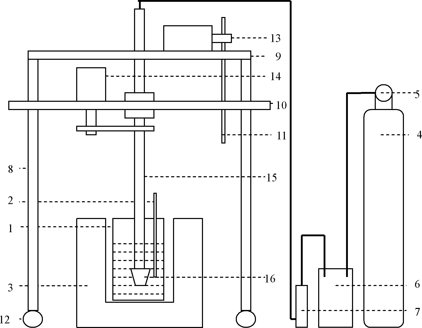 Device for preparing magnesium alloy semi-solid slurry by gas stirring