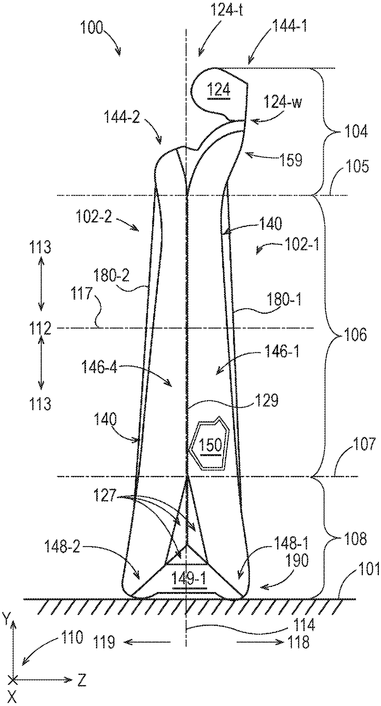 Flexible containers with venting structure