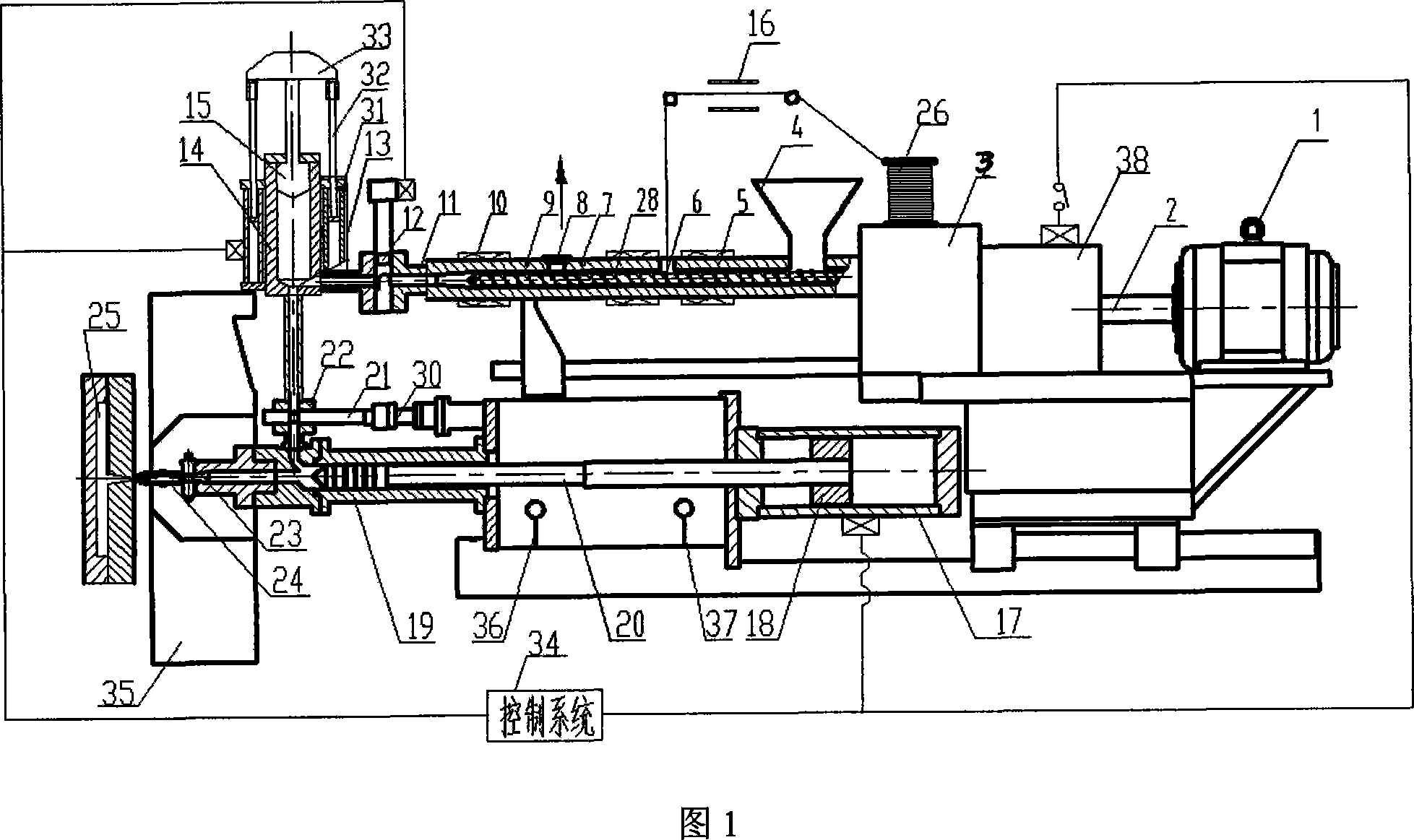 Pulse type shock processing on-line compound injection molding method and its equipment
