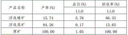 A kind of beneficiation method of lithium ore