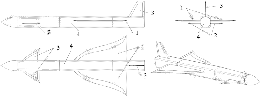 Hypersonic-speed wave-riding duck wing aerodynamic layout