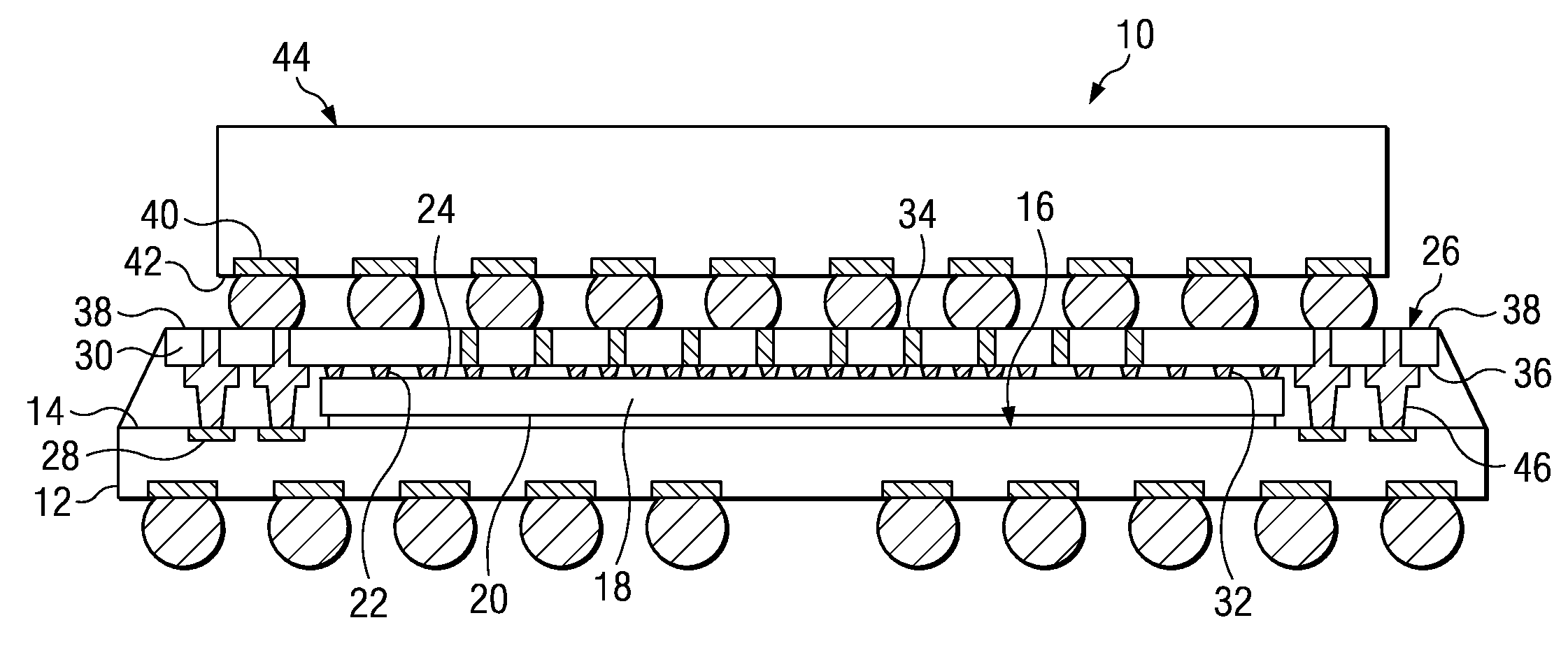 Package on Package Structure with thin film Interposing Layer