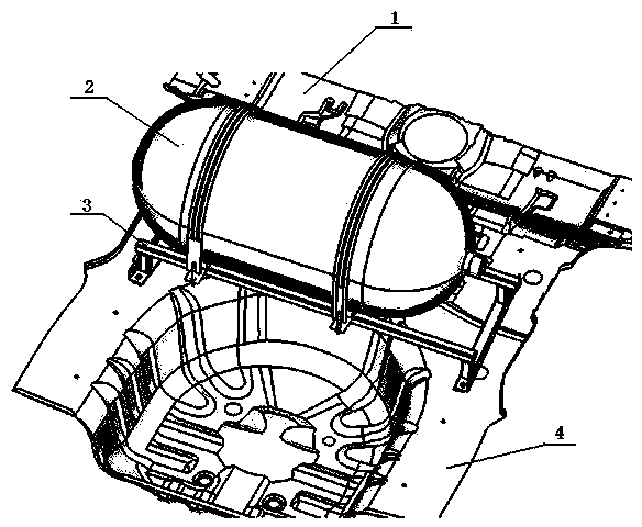Novel CNG (compressed natural gas) steel cylinder fixing support