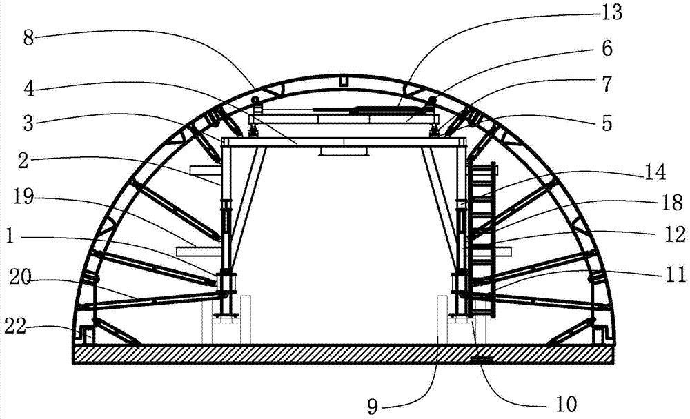 Hydraulic formwork trolley for primary lining of loess tunnel