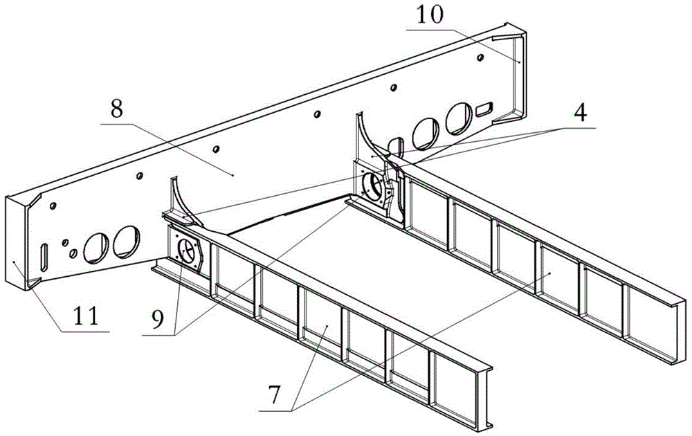 Ground validation method of main load-bearing structural member of fuselage under large load