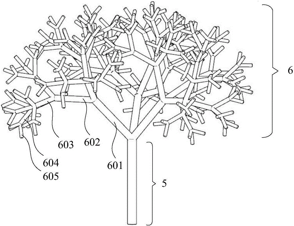 Photo-bioreactor with bionic fractal tree structure as well as application and culture method thereof