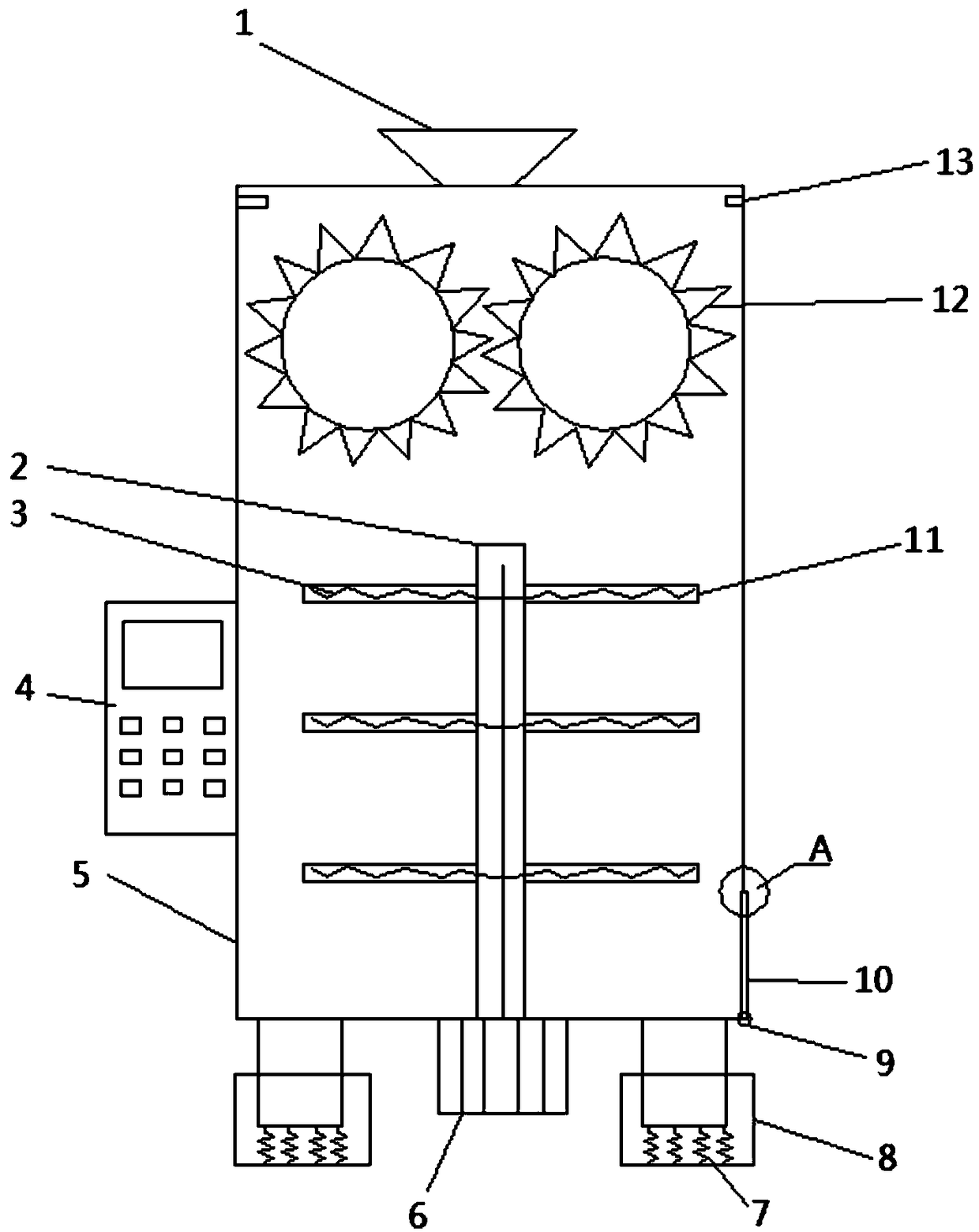 Grain crushing and drying all-in-one machine