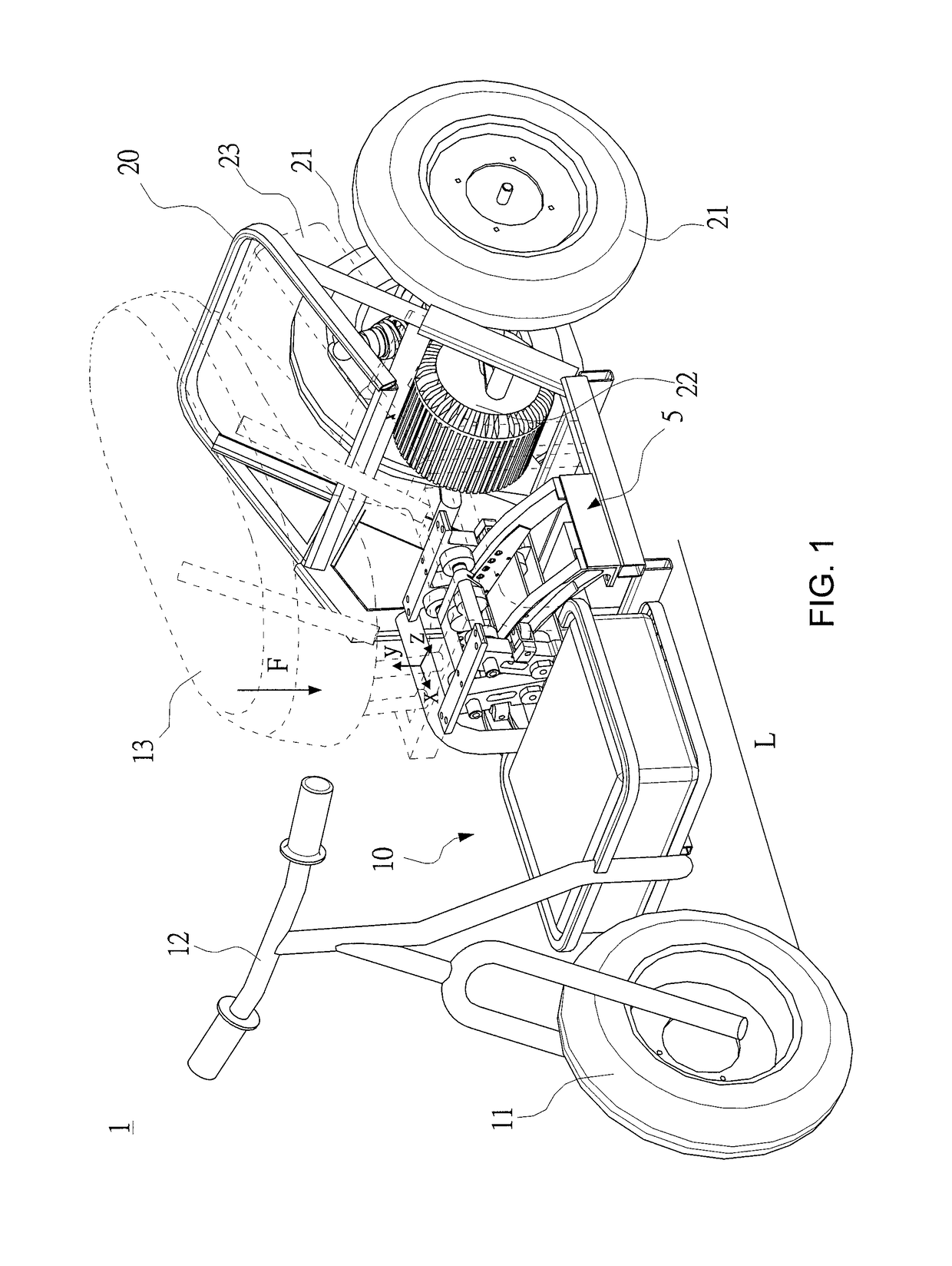 Vehicle tilting system and tricycle