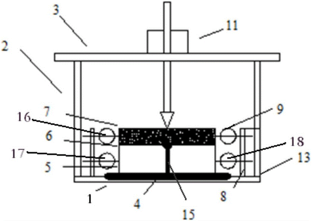 A device for studying stress absorbing interlayer stress diffusion property of composite pavement