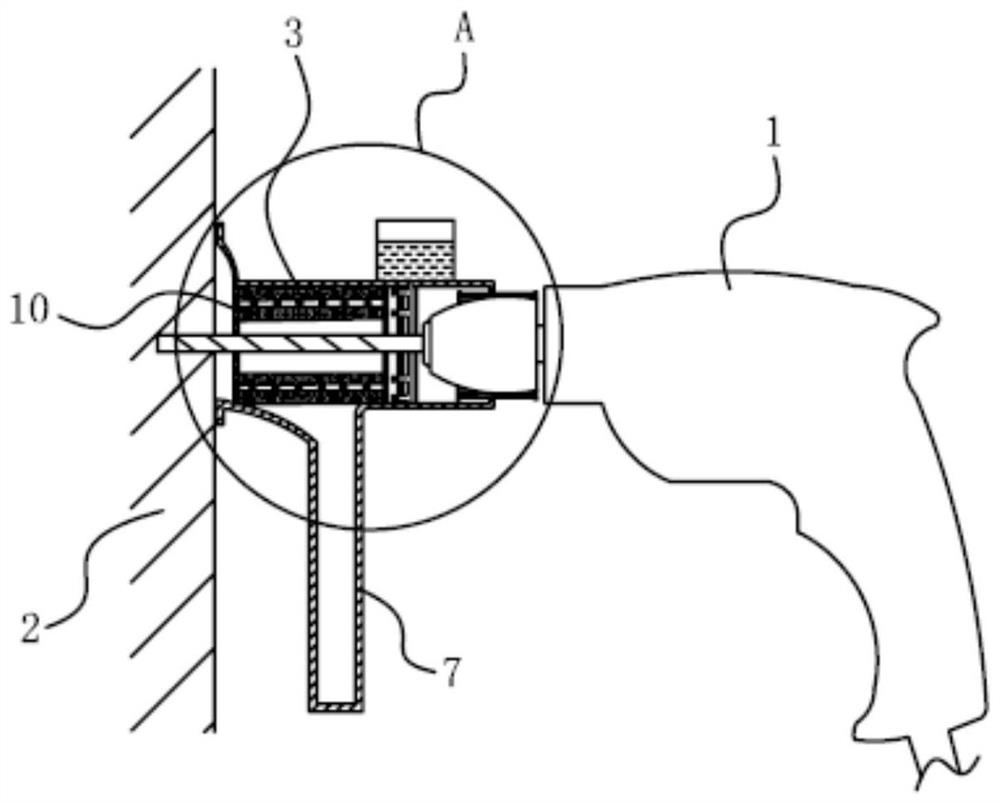 Noise reduction and dust removal electric drill with scrap collecting structure and control method of noise reduction and dust removal electric drill