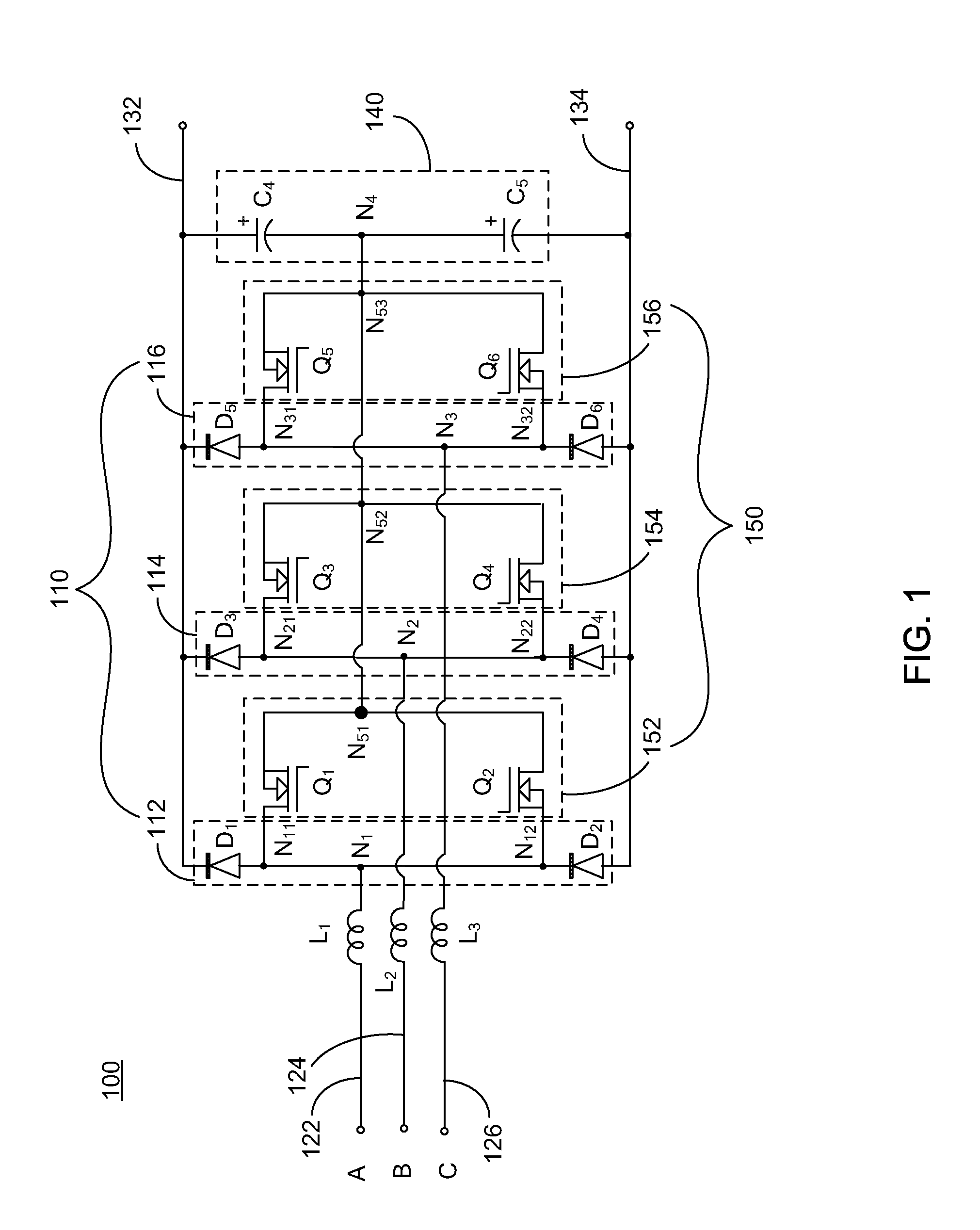 Three-phase rectifier circuit