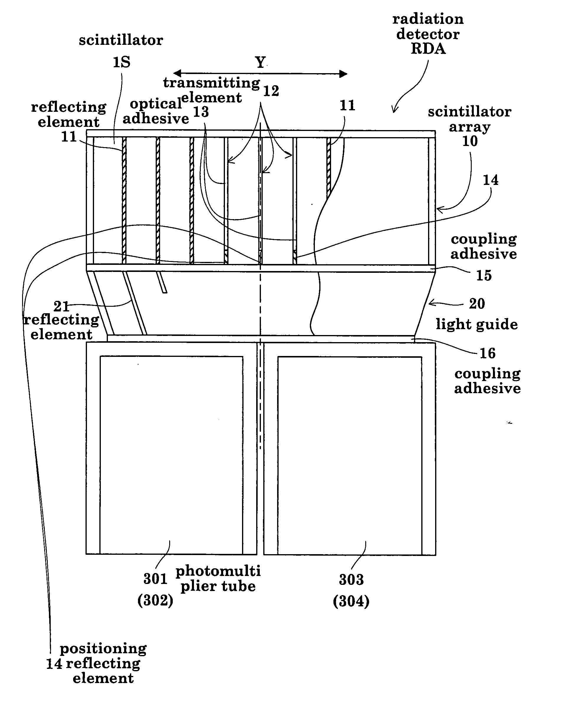 Radiation detector and a method of manufacturing the detector
