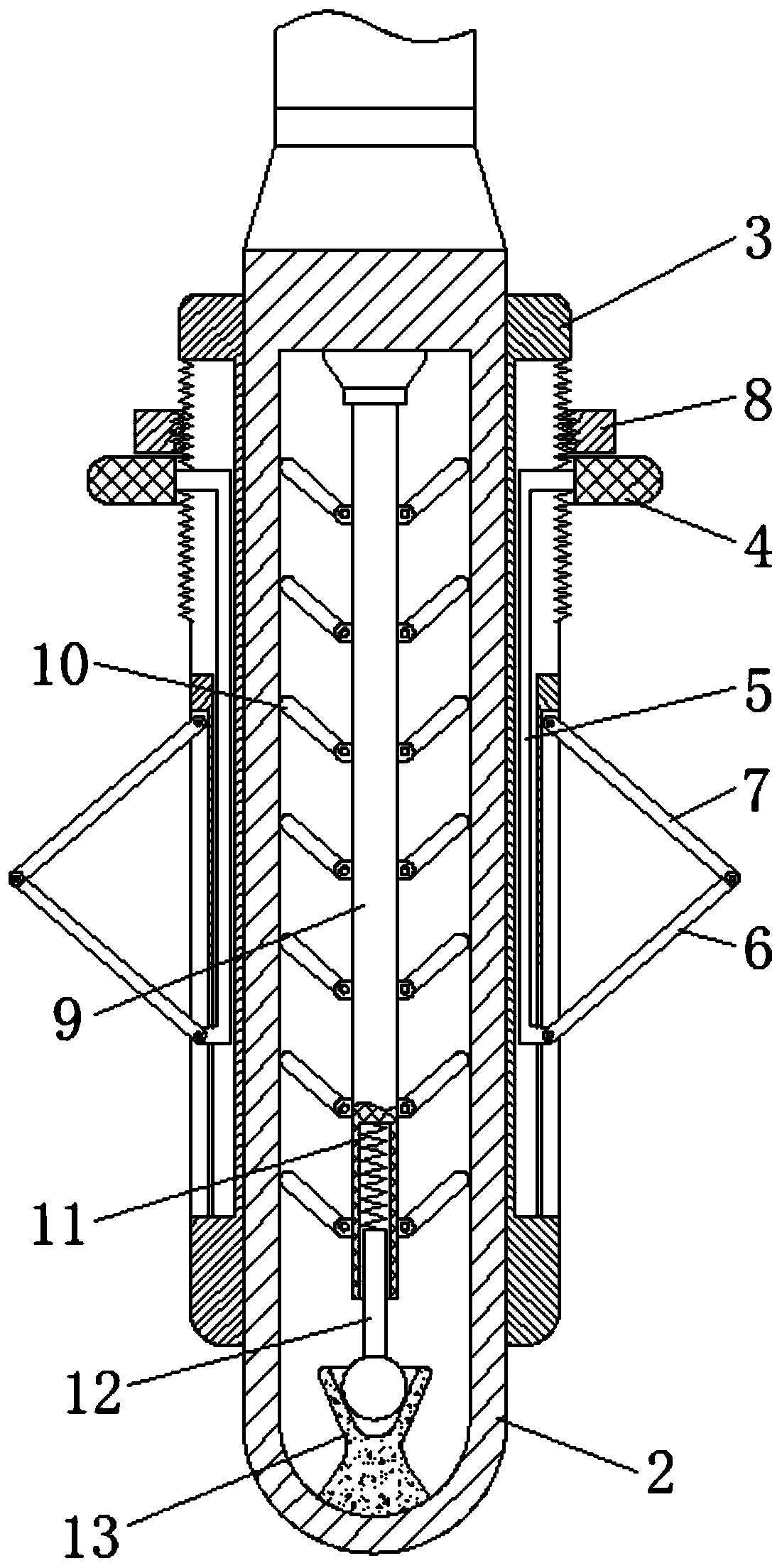 High-efficiency concrete vibrating bar folding and stretching based on reactive force