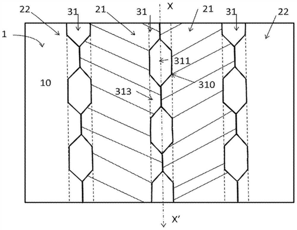 Tyre tread comprising complex grooves and incisions