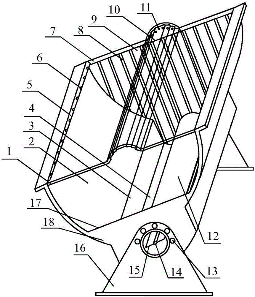 Composite multi-curved trough-type solar concentrating collector with automatic defrosting function