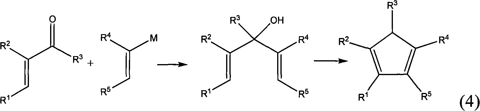 Method for preparing multi-substituted cyclopentadiene and substituted indene