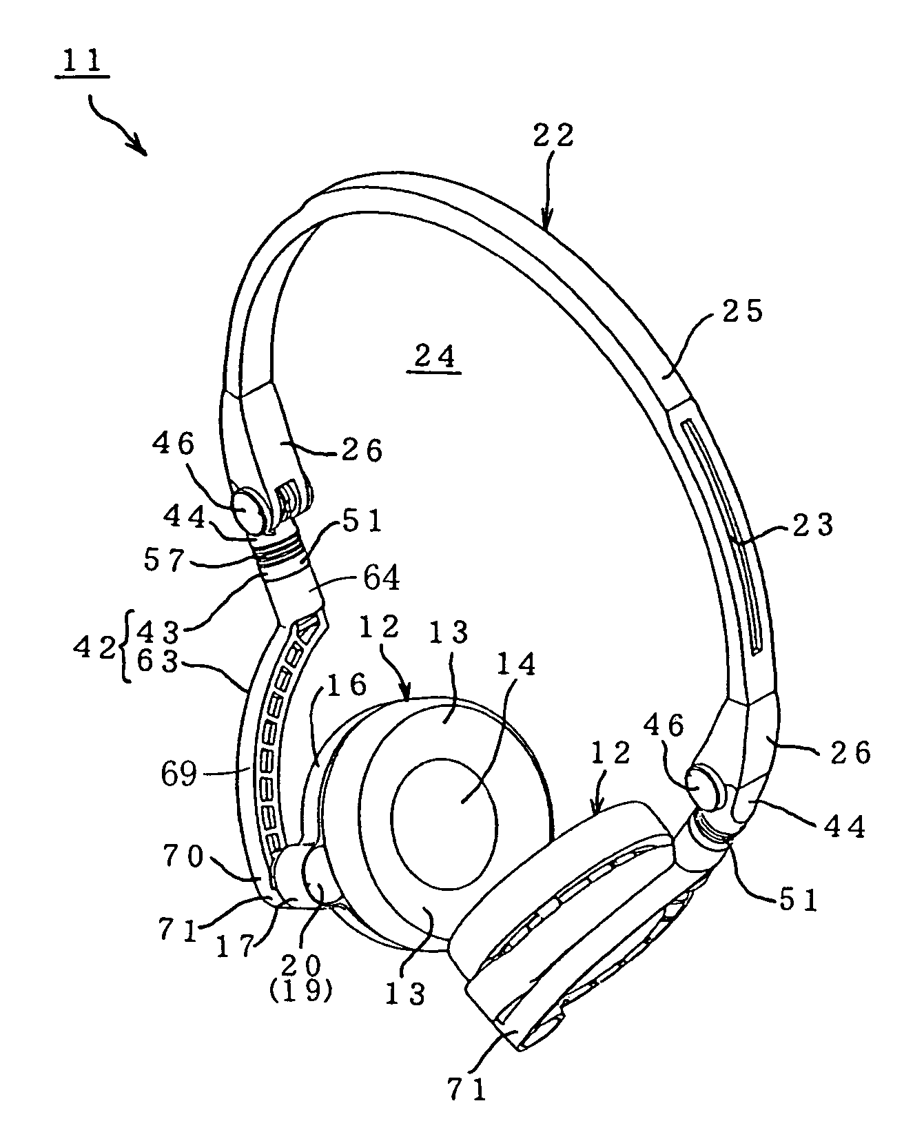 Compact foldable headphone