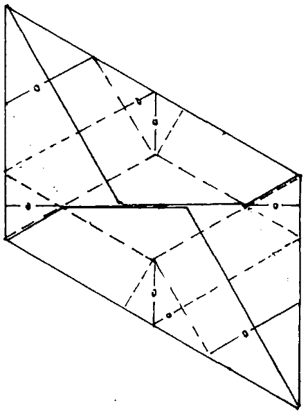 Method for folding rhombic ship