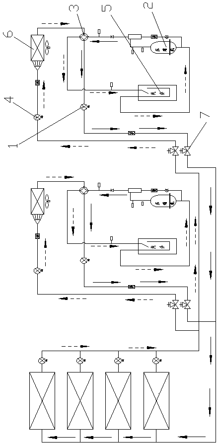 Refrigeration system capable of continuous heating and defrosting control method