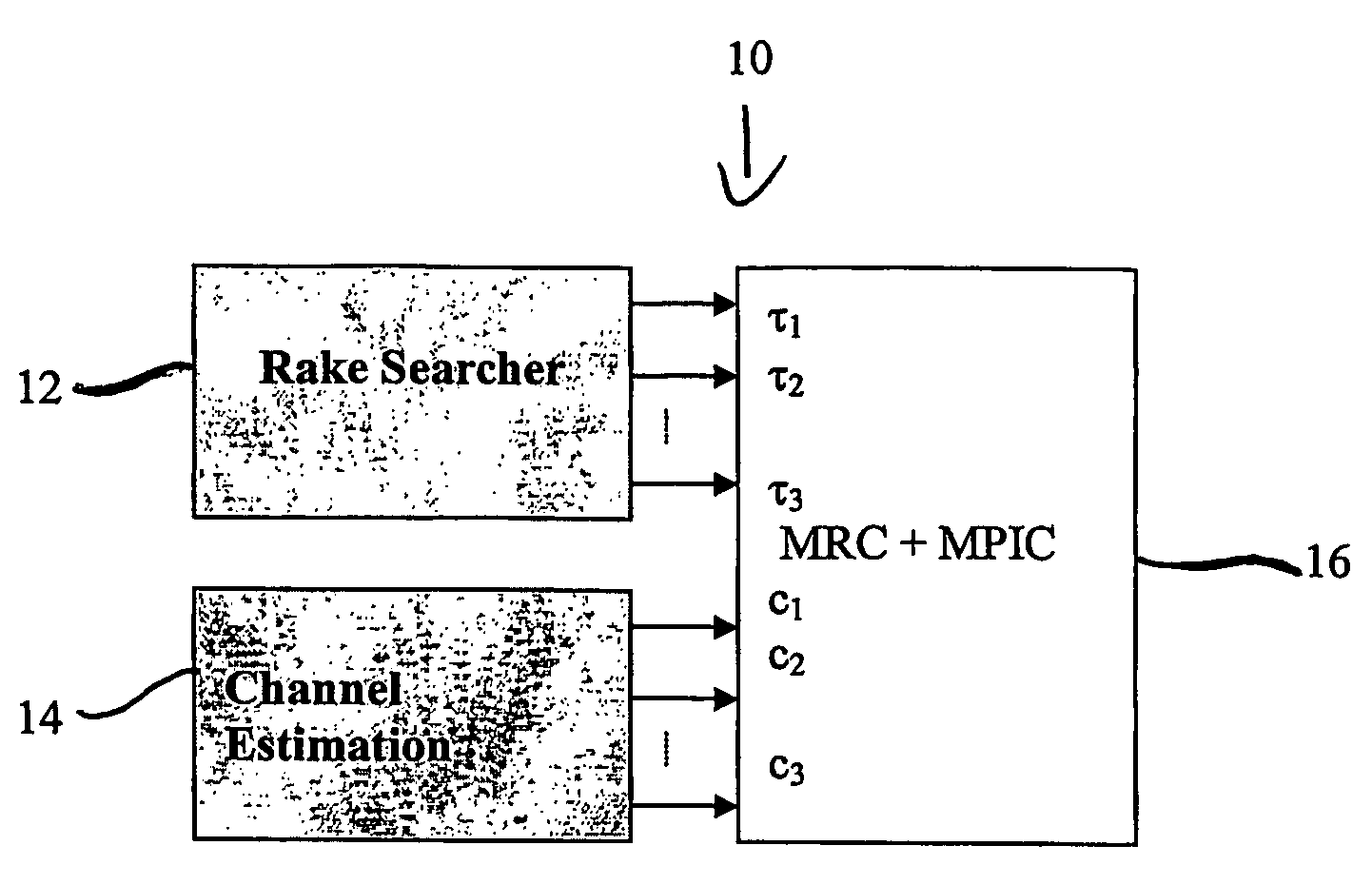 Rake receiver with multi-path interference accommodation