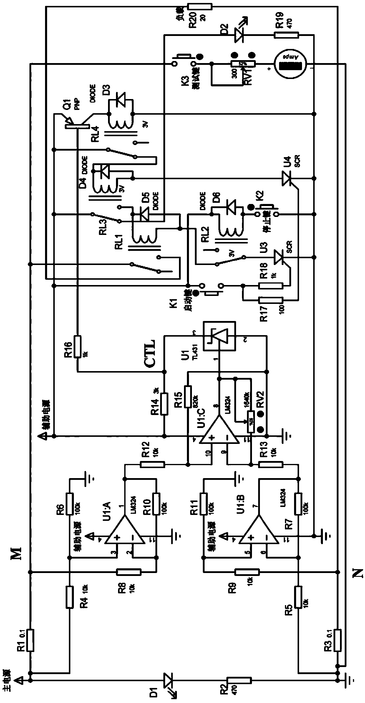 DC leakage current detection and protection circuit and detection and protection method