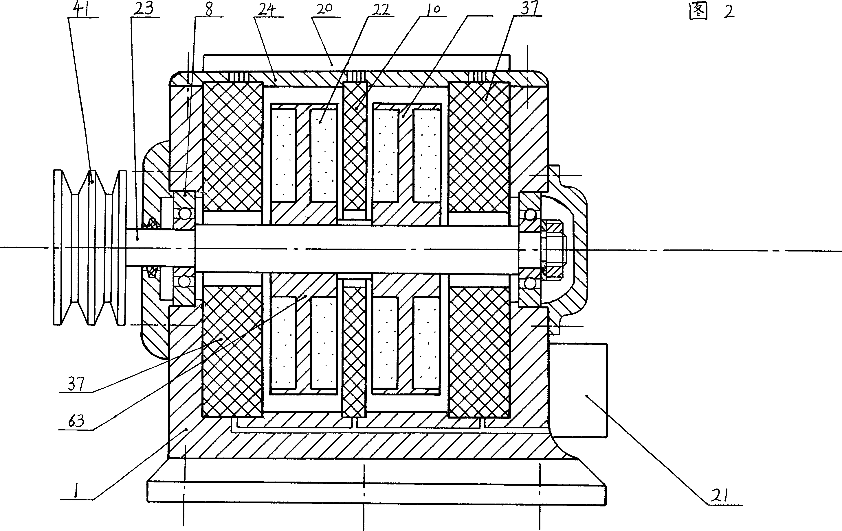 Flywheel generating, multifunctional system and manufacturing method and important component included in this system