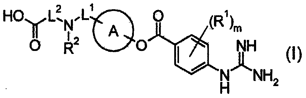 Guanidinobenzoic acid compound