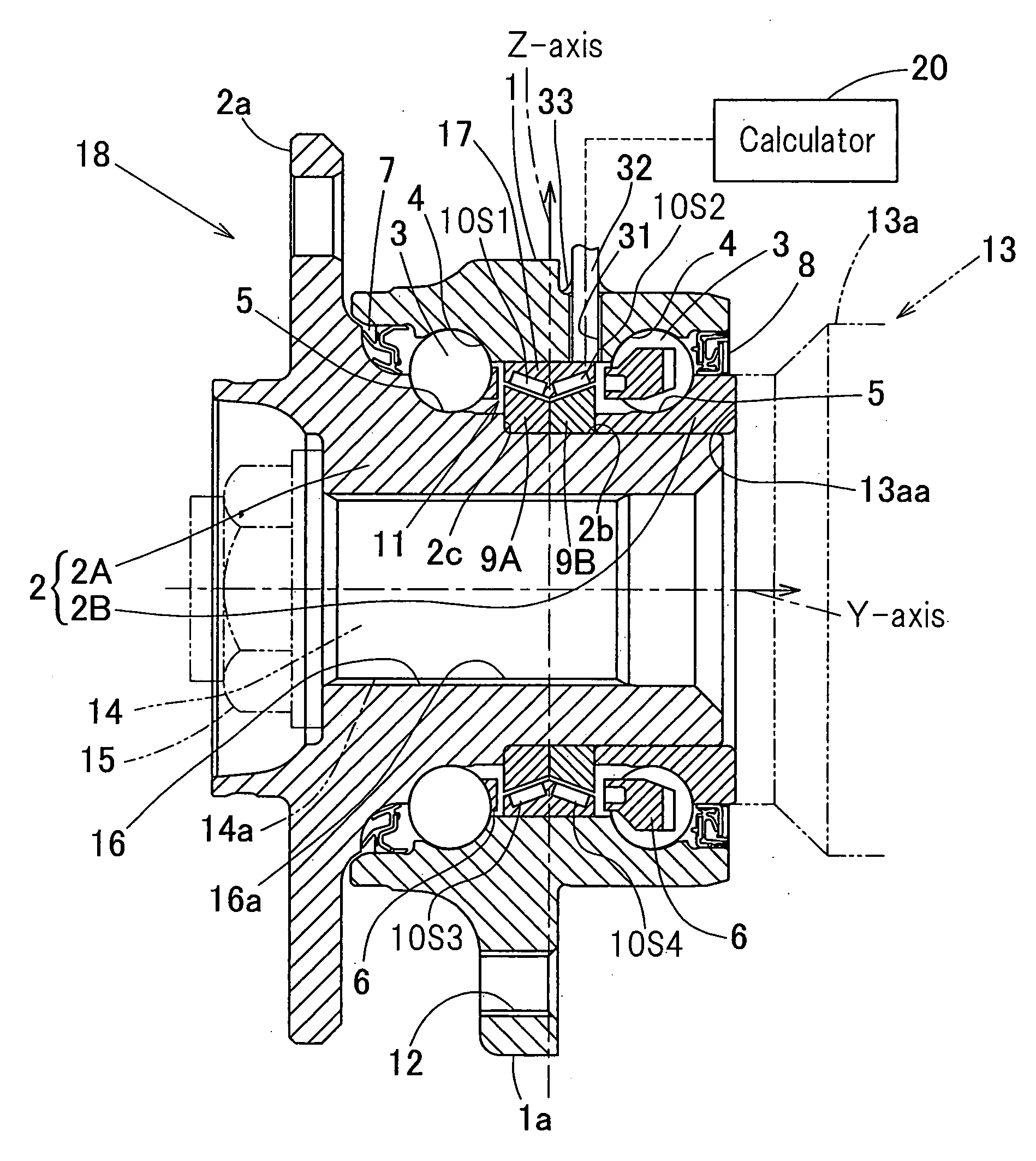 Sensor-Incorporated Wheel Support Bearing Assembly