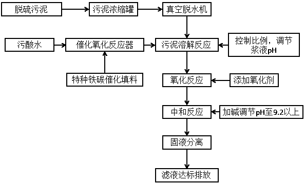 A process for treating copper smelting sewage acid water by using calcium and magnesium desulfurization sludge