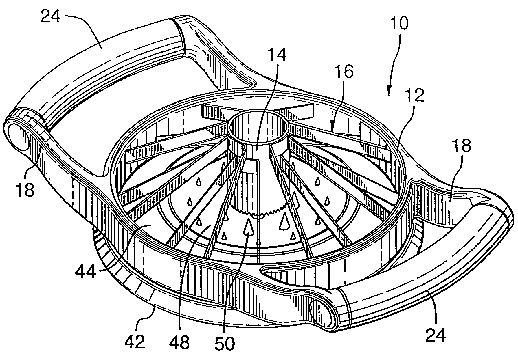 Apparatus for coring into and cutting food items
