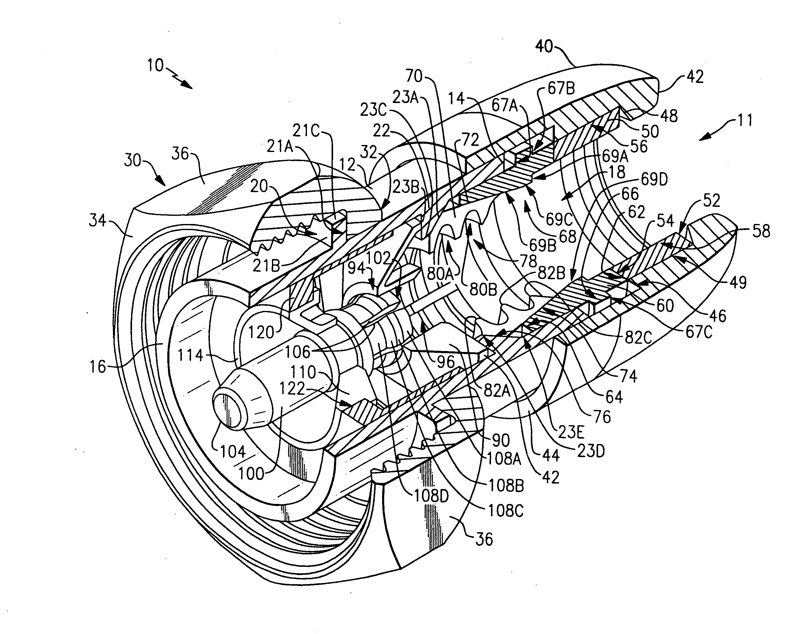 Coaxial cable connector with independently actuated engagement of inner and outer conductors