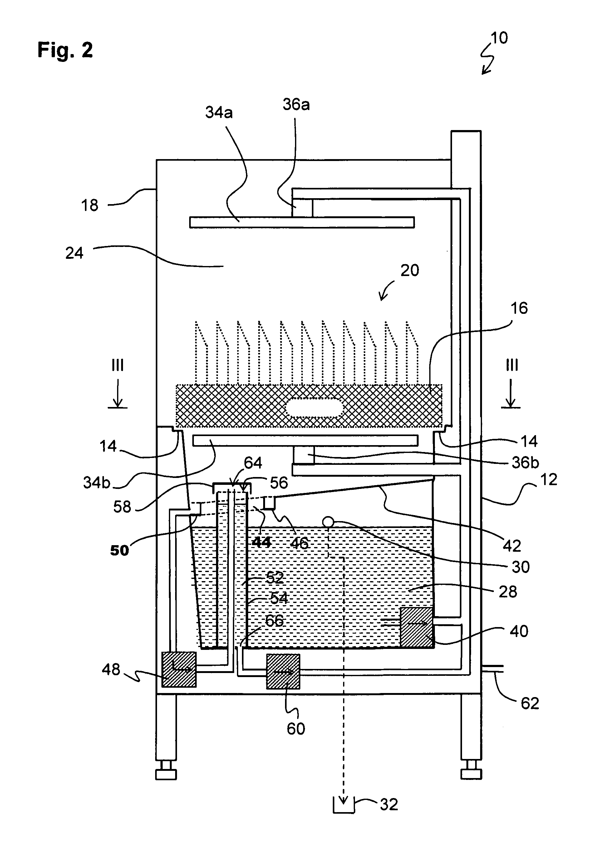Dishwasher, and process for rinsing of wash items