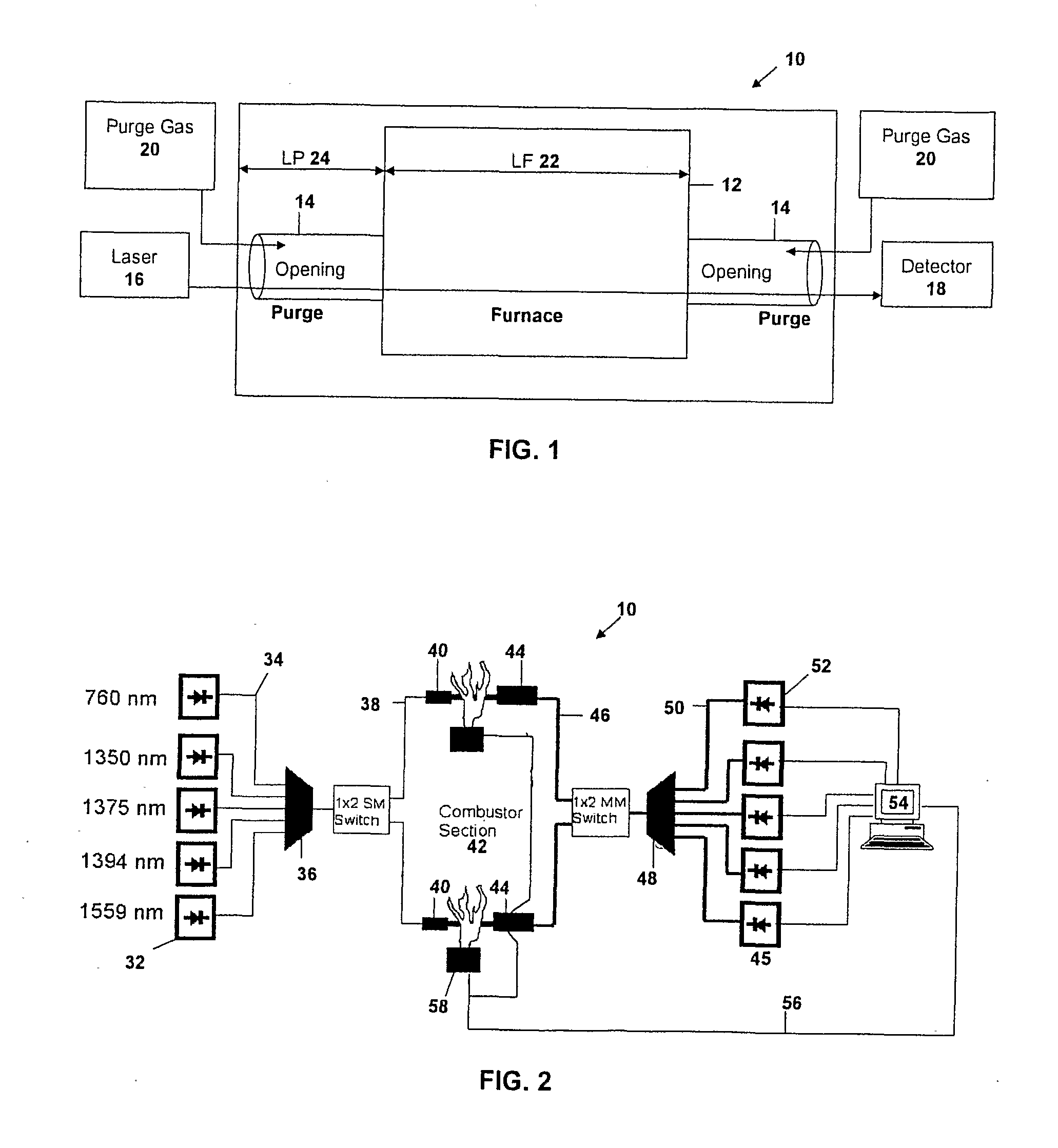 Two Line Gas Spectroscopy Calibration