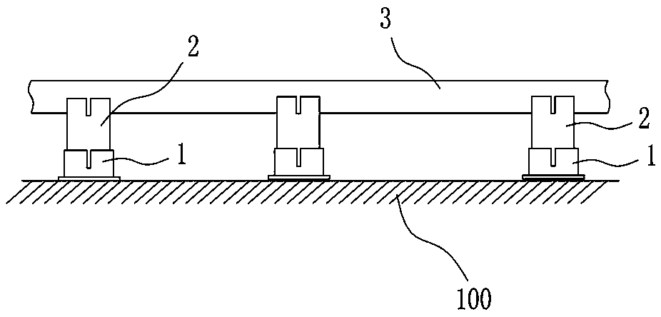 Lifting leveling guide rail and leveling process utilizing same