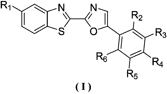 Benzothiazole-oxazole type alpha-glucosidase inhibitor and preparation method and application thereof