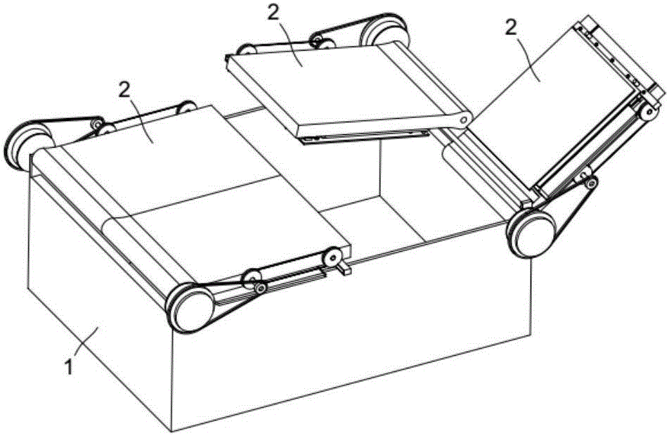 Water storage container with linear outstretching water collecting assembly