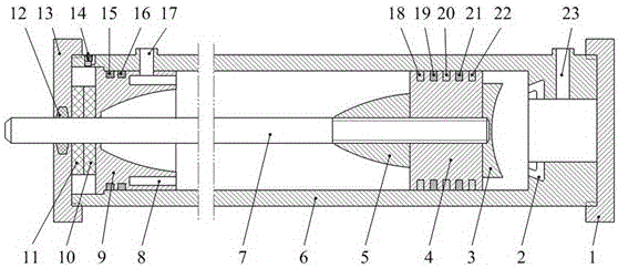 Fast-extending and slow-contracting hydraulic cylinder