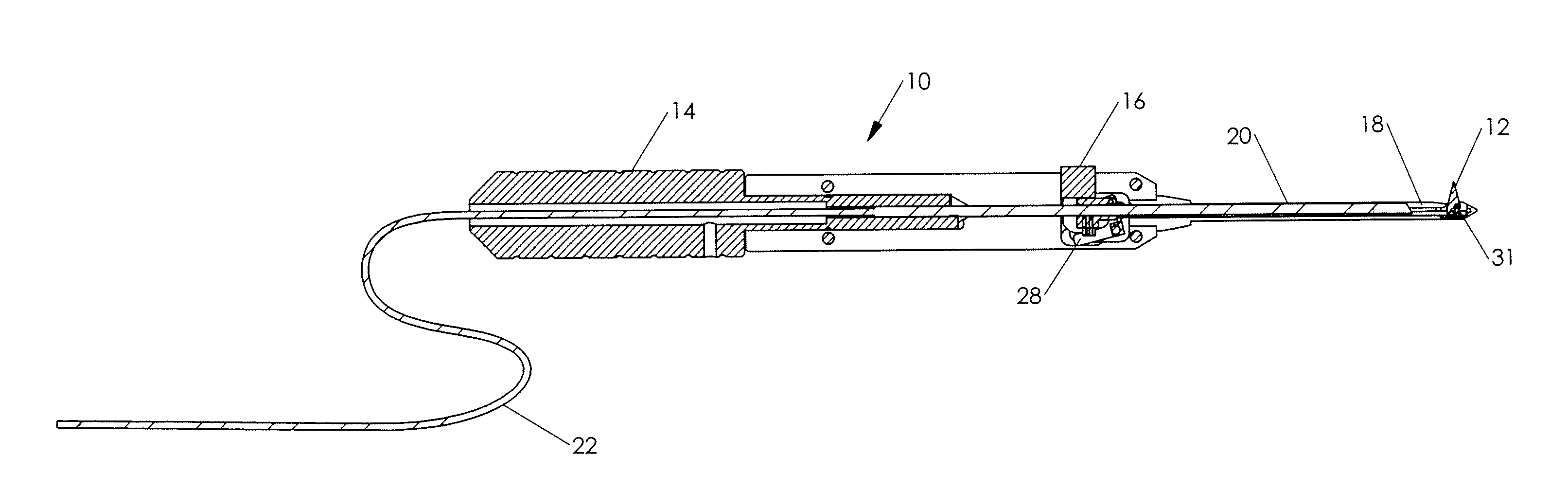 Endoscopic surgical tool with retractable blade for carpal tunnel release