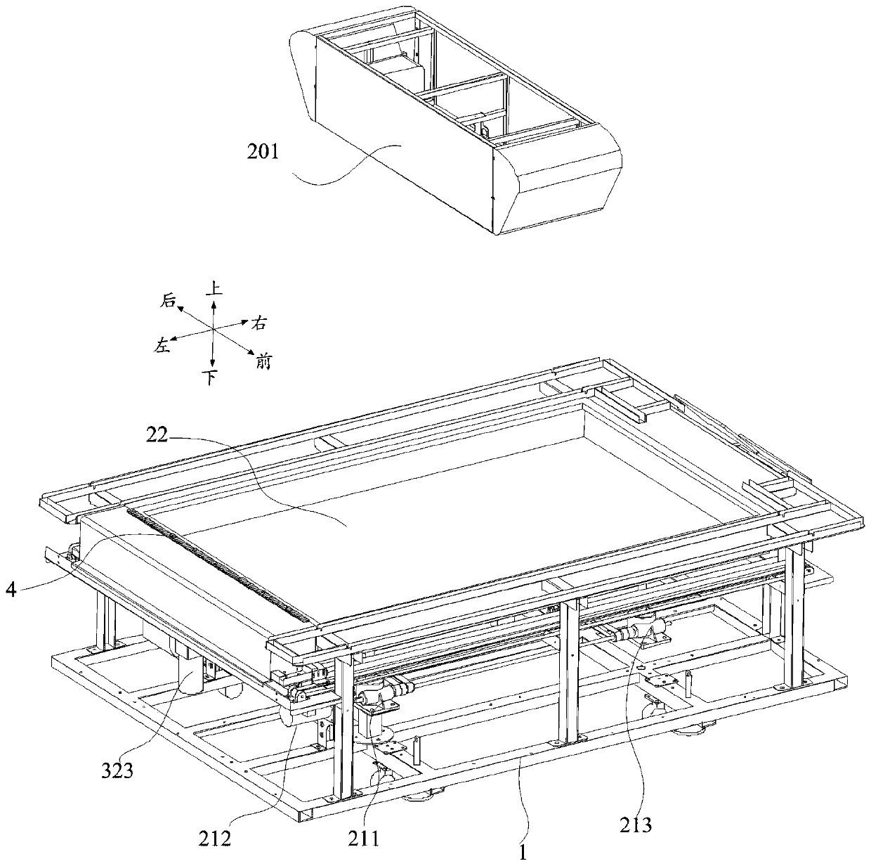 Projection sand table capable of automatically constructing terrain and projection system