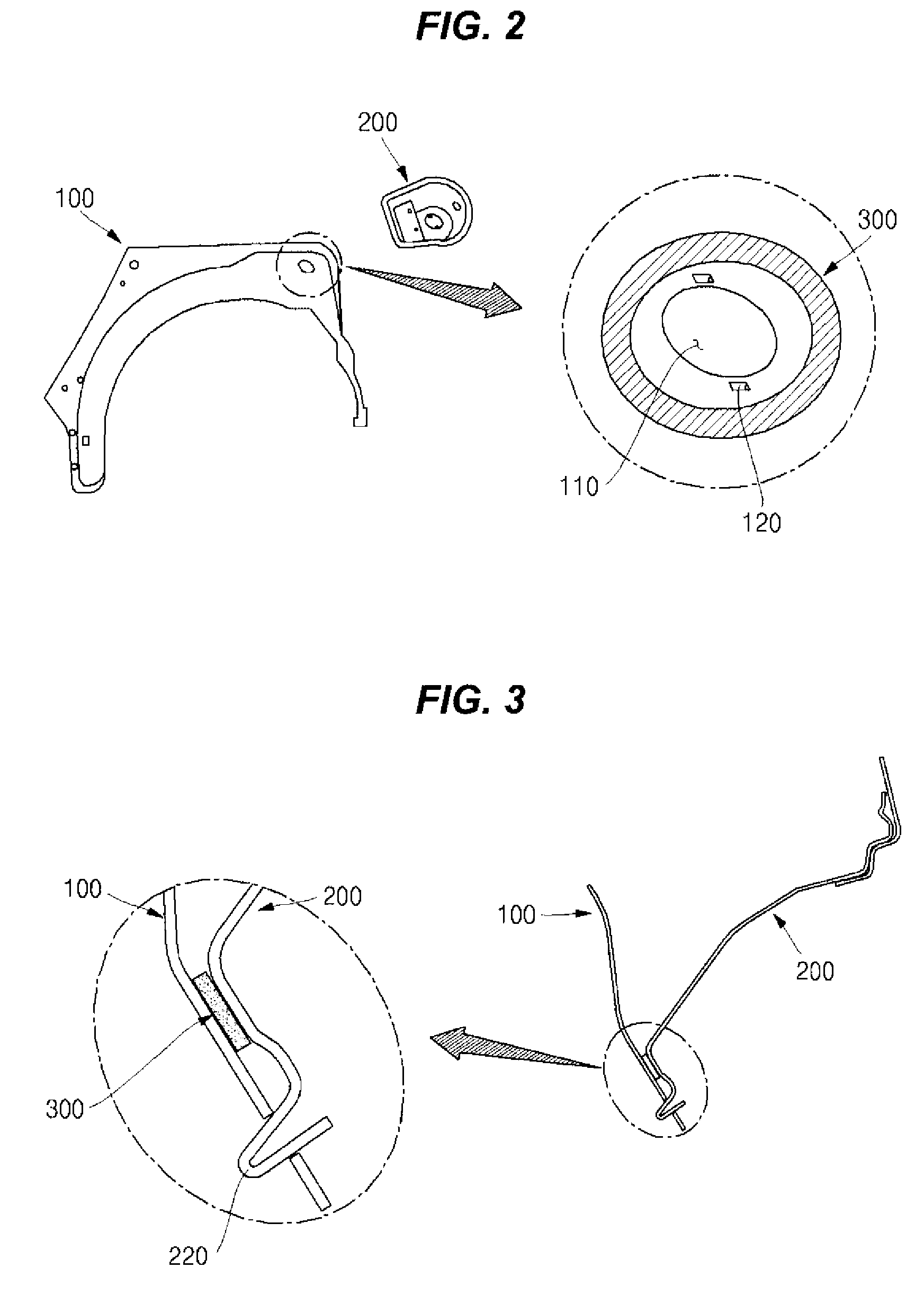 Fuel Filler Housing and Quarter Inner Panel for Vehicle