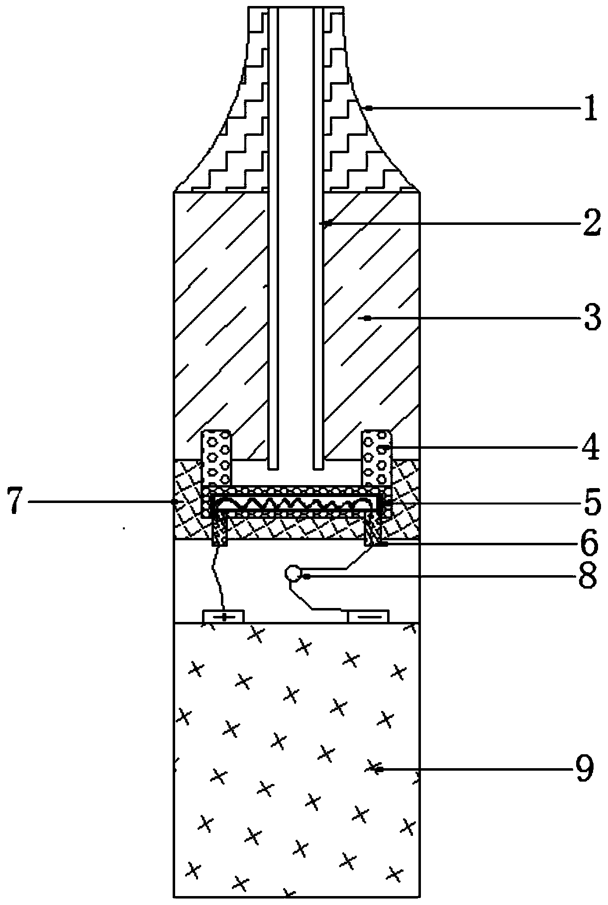 Heating module of multi-layer composite structure and electronic cigarette device