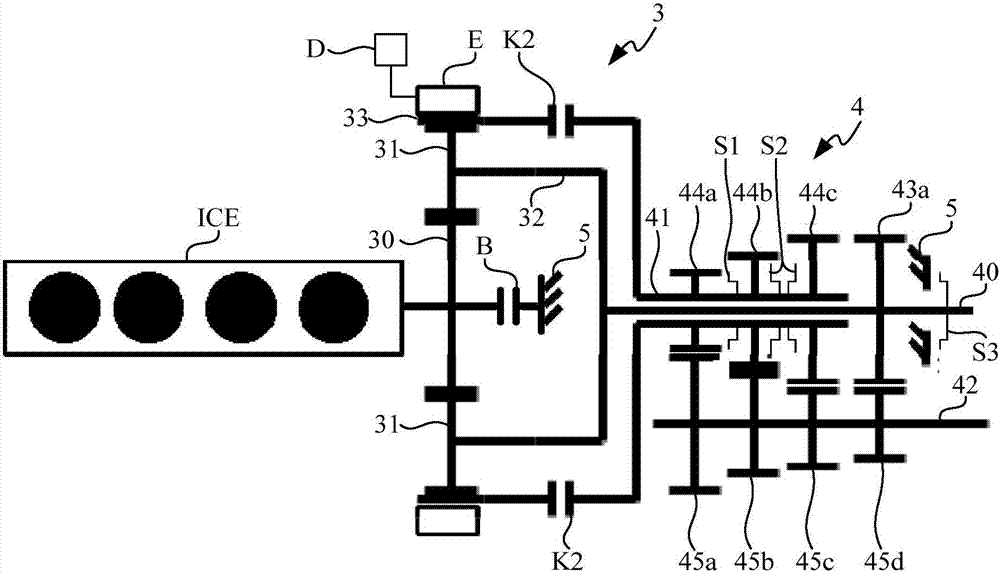 Power assembly for hybrid vehicle and combined type speed changer of power assembly