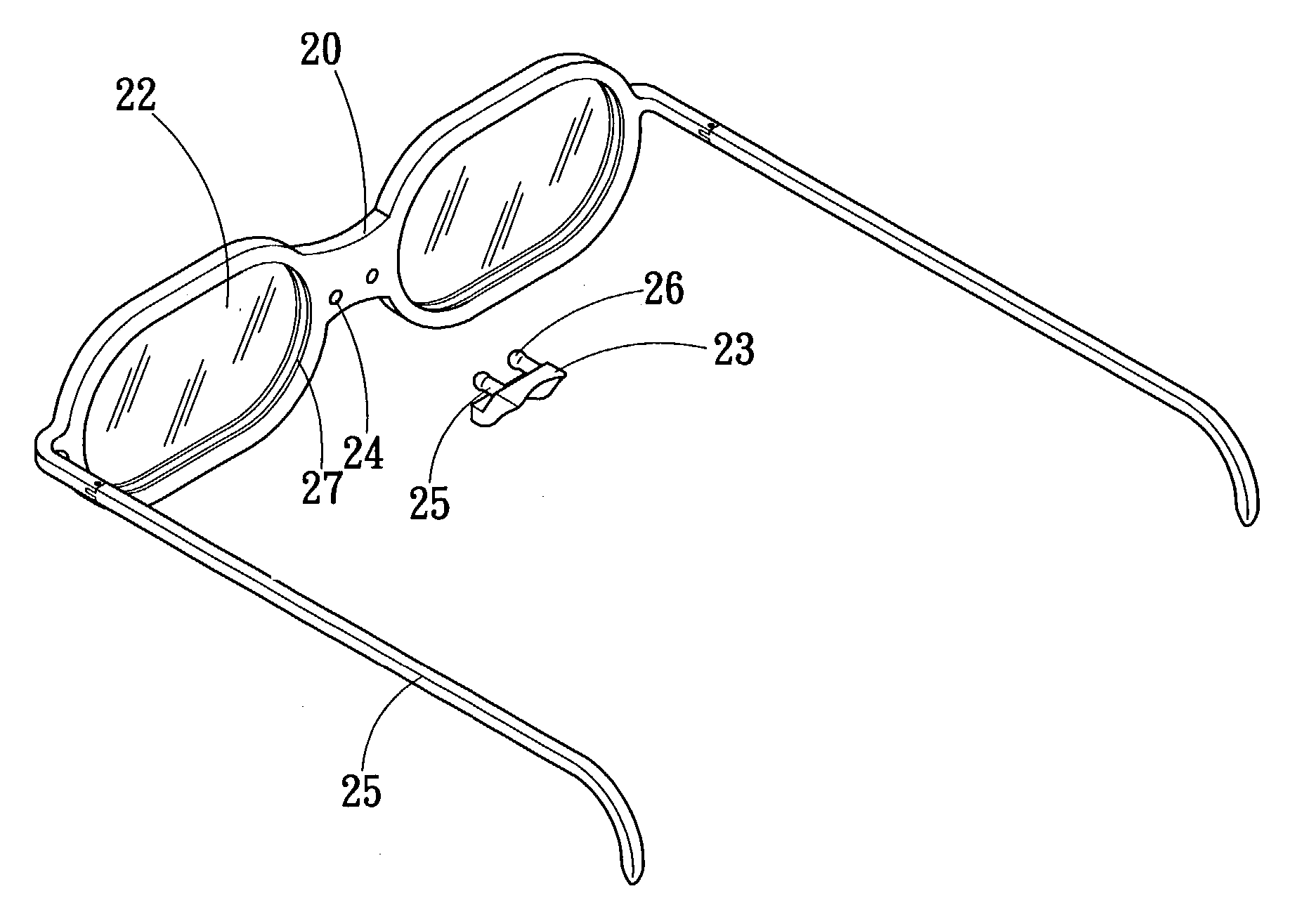 Glasses frame structure